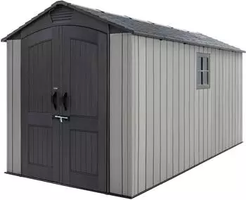 Lifetime Utah Kunststoff-Gerätehaus mit Boden, grau, 4x2m