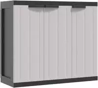 vidaXL Gartenschrank Grau und Schwarz 97x37x85 cm PP
