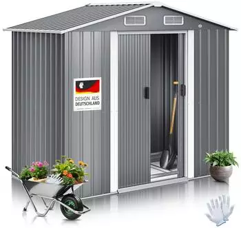 Kesser XL Metall-Ger&auml;tehaus 4,2m&sup3; Schiebet&uuml;r Satteldach (195x131x186cm)