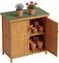 Relaxdays Gartenschrank, Holz, aufklappbares Dach, hellbraun/dunkelgrün, 88x75x44cm