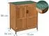 Relaxdays Gartenschrank, Holz, aufklappbares Dach, hellbraun/dunkelgrün, 88x75x44cm
