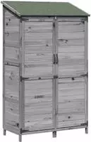 vidaXL Gartenschuppen Grau 106,5 x 56 x 176 cm Massivholz aus Fichte