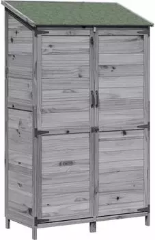 vidaXL Gartenschuppen grau 106,5x56x176cm Massivholz Fichte (42033450)