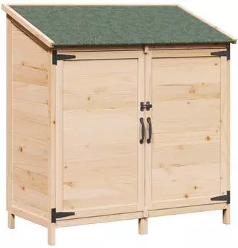 vidaXL Gartenschuppen mit Dach und Schloss, Tannenholz, 106,5x56x113,5cm