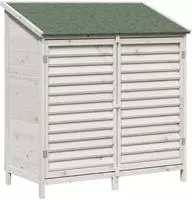 Vidaxl Garden Shed With Roof White 106 X 56 X 113.5 Cm Solid Fir Wood