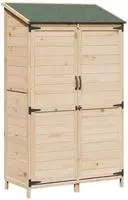 vidaXL Gartenschuppen Natur 106,5 x 56 x 176 cm Massivholz aus Fichte