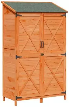 vidaXL Gartenschuppen braun 106x56x176,5cm Massivholz Fichte (42033483)