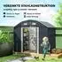 Outsunny Gerätehaus Stahl 2,7m² UV-Schutz, dunkelgrau