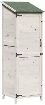 vidaXL Gartenschuppen weiß 59,5x56x176,5cm Massivholz Fichte (42033445)
