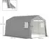 Outsunny Gerätehaus Satteldach mit Türen & Fenster, hellgrau, 300x255x447cm (84H-260V00LG)