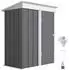 Outsunny Gerätehaus Metall, Pultdach, 2 Fächer, 161x95x181cm, grau