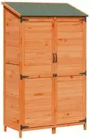 vidaXL Gartenschuppen Braun 106,5 x 56 x 176 cm Massivholz aus Fichte