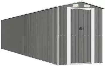 vidaXL Gerätehaus hellgrau 192x1021x223cm verzinkter Stahl (3147448)
