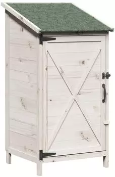 vidaXL Gartenschuppen weiß 59,5x56x113,5cm Massivholz Fichte (42033469)