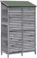 vidaXL Gartenschuppen Grau 106 x 56 x 176,5 cm Massivholz aus Fichte