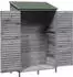 vidaXL Gartenschuppen mit Dach, Fichtenholz massiv, grau, 106x56x176,5cm (42033466)