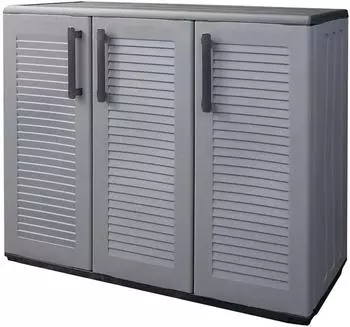 vidaXL Gartenschrank grau und schwarz 102x37x84cm PP (151820)