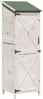 vidaXL Gartenschuppen weiß 59,5x56x176,5cm Massivholz Fichte (42033477)