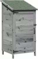 vidaXL Gartenschuppen Grau 59,5 x 56 x 113,5 cm Massivholz aus Fichte