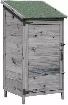 vidaXL Gartenschuppen grau 59x56x113,5cm Massivholz Fichte (42033438)