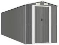 vidaXL Ger&auml;teschuppen Hellgrau 192x689x223 cm Verzinkter Stahl