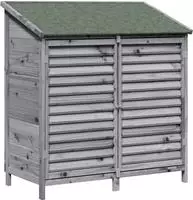 vidaXL Gartenschuppen Grau 106 x 56 x 113,5 cm Massivholz aus Fichte