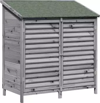 vidaXL Gartenschuppen Fichtenholz massiv, grau, 106x56x113,5cm (42033458)
