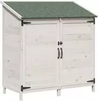 vidaXL Gartenschuppen Wei&szlig; 106 x 56 x 113,5 cm Massivholz aus Fichte
