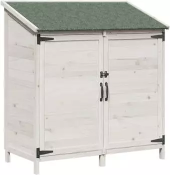 vidaXL Gartenschuppen wei&szlig; 106,5x56x113,5cm Massivholz Fichte (42033441)