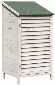 vidaXL Gartenschuppen mit Dach, Fichtenholz, wei&szlig;, 59x56x113,5cm (42033453)