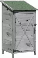 vidaXL Gartenschuppen Grau 59,5 x 56 x 113,5 cm Massivholz aus Fichte