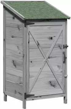 vidaXL Gartenschuppen grau 59,5x56x113,5cm Massivholz Fichte (42033470)