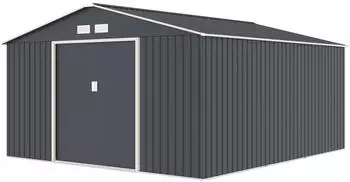 HATTORO S400 Metall-Ger&auml;tehaus 341x386x201cm Satteldach grau (95802)