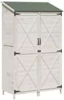 vidaXL Gartenschuppen Wei&szlig; 106 x 56 x 176,5 cm Massivholz aus Fichte