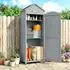 Outsunny Gerätehaus Holz mit verstellbarer Ablage, 85x58x213cm, grau