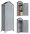 Outsunny Gerätehaus Holz mit verstellbarer Ablage, 85x58x213cm, grau