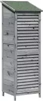 vidaXL Gartenschuppen Grau 59,5 x 56 x 176,5 cm Massivholz aus Fichte