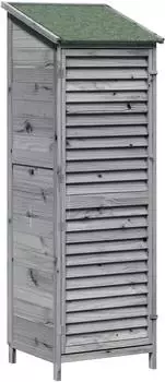 vidaXL Gartenschuppen grau 59x56x176cm Massivholz Fichte (42033462)
