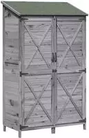 vidaXL Gartenschuppen Grau 106 x 56 x 176,5 cm Massivholz aus Fichte