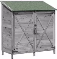 vidaXL Gartenschuppen Grau 106 x 56 x 113,5 cm Massivholz aus Fichte