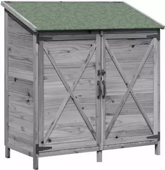 vidaXL Gartenschuppen grau 106x56x113,5cm Massivholz Fichte (42033474)