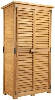 Wiltec Gartenhaus Lamellent&uuml;r 870x465x1600mm Holz (65956)