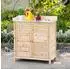 OKWISH Gartenschrank aus Holz, 83x40x92cm, 2 Fächer, natur