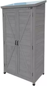 AXI Hugo Gartenschrank aus Holz, warm grau, 85x52x174cm (A090.052.05)