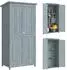 Outsunny Gartenschrank Holz, Doppeltür, Magnetverschluss, 85x54x170cm