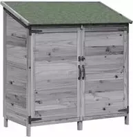 vidaXL Gartenschuppen Grau 106 x 56 x 113,5 cm Massivholz aus Fichte