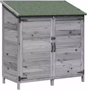vidaXL Gartenschuppen grau 106,5x56x113,5cm Massivholz Fichte (42033442)
