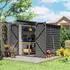 Outsunny Metall-Gerätehaus mit Pultdach 3,5m² 143x270x202cm, dunkelgrau