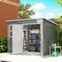 Outsunny Metall-Gerätehaus 4,13m² mit Fenster und Pultdach, 260x177x190cm, hellgrau