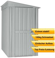 Globel Industries - Metall Anlehn-ger&auml;tehaus, Fahrradgarage 'lean-to 56', Silber